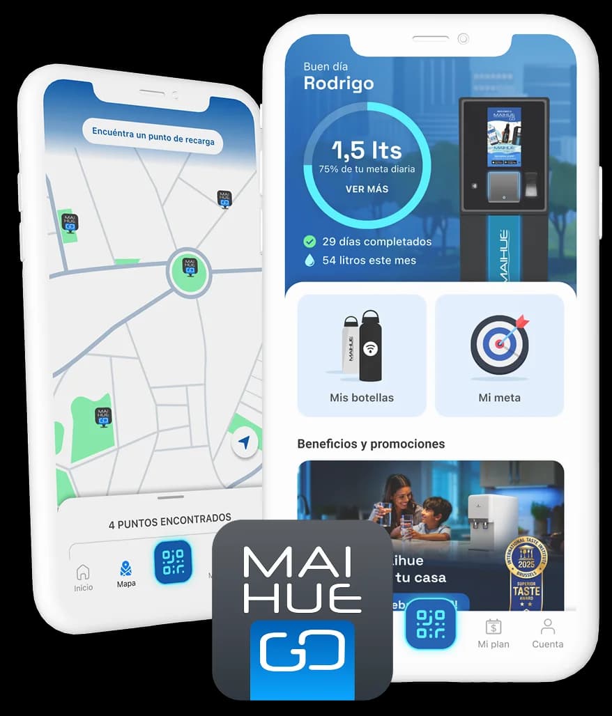 Vista previa de la aplicación MaihueGO en un smartphone